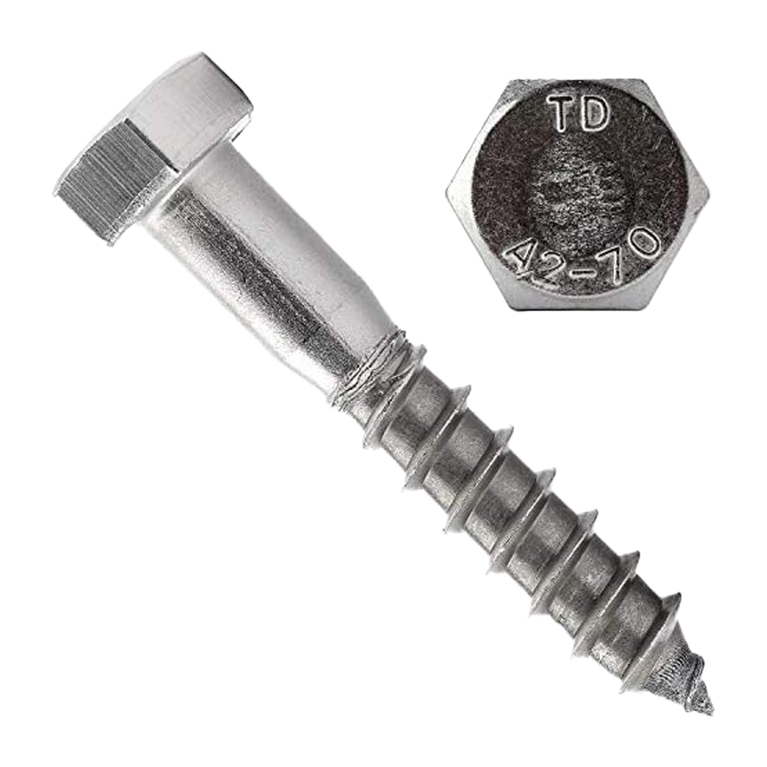 Tornillo hexagonal DIN 571 - M8x70mm / A2 / paquete de 100 unidades.
