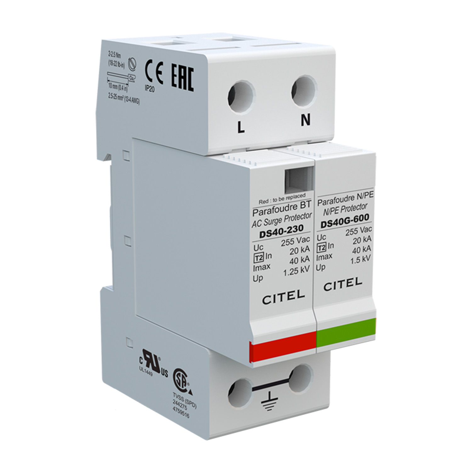 Limitador CITEL AC 1-fase T2 / C46151120 DS42-230/G