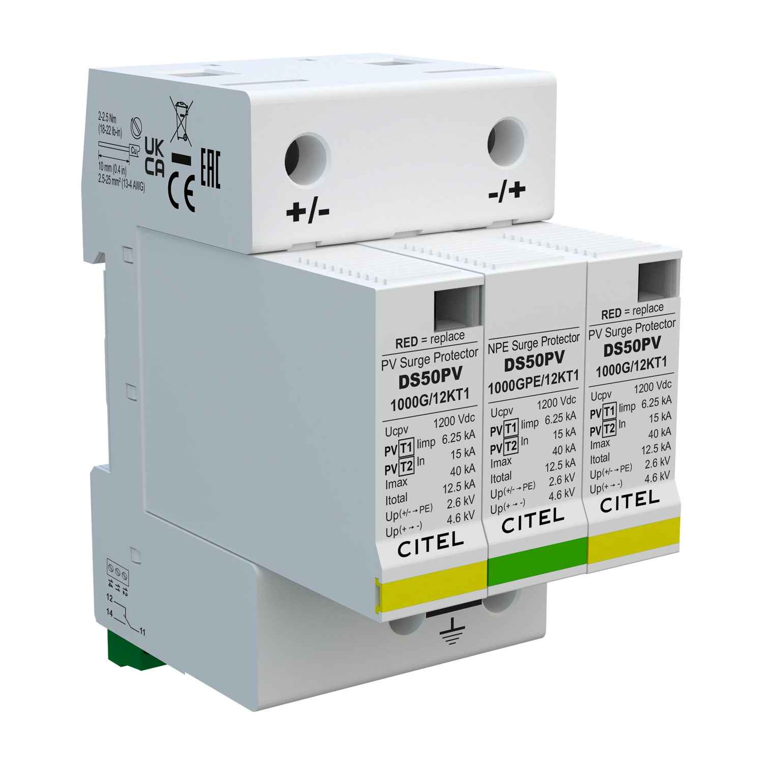 Limitador CITEL DC T1+T2 / 482393 DS50PVS-1000/G/12KT1