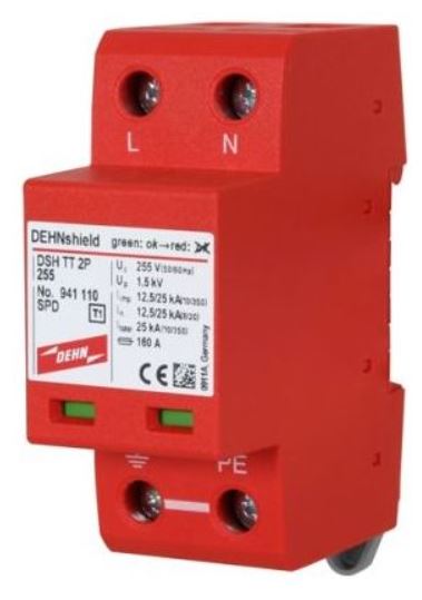 Surge arrester DEHN AC 1-phase T1+T2 / 941110 DSH TNS 255VAC